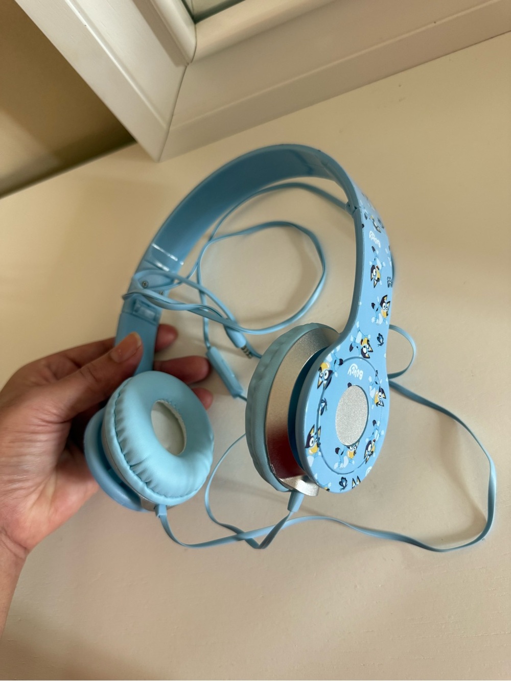 Othr Light Blue Kids On-Ear Headphones with Penguin Accent